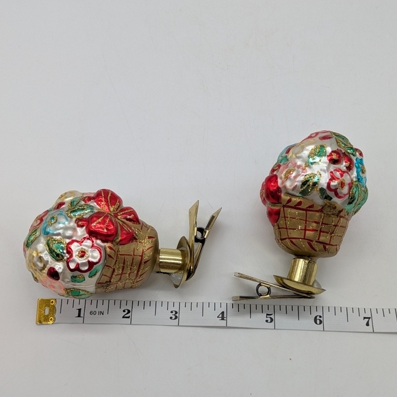 Vintage Floral Bouquet Clip On Christmas Tree Ornaments - Picture 8 of 8